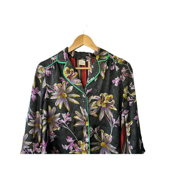 Anthropologie Eloise Juniper Floral Pyjama Top Blouse Women's XS - Picture 2 of 8
